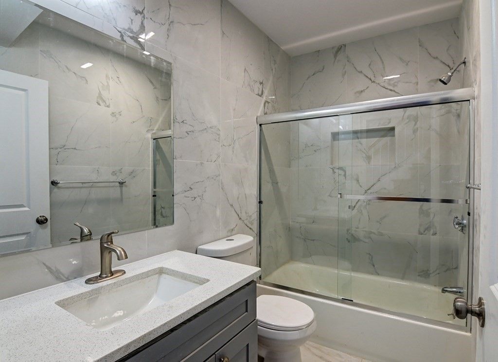 Bathroom, Glass Shower, Interior, Marble Walls