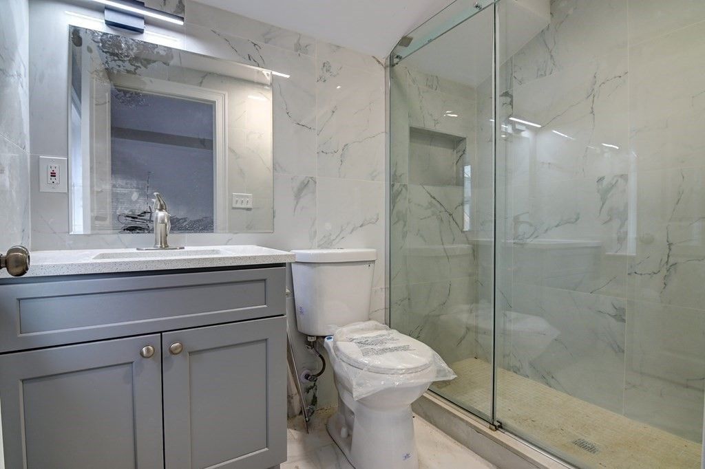 Bathroom, Glass Shower, Interior, Marble Walls