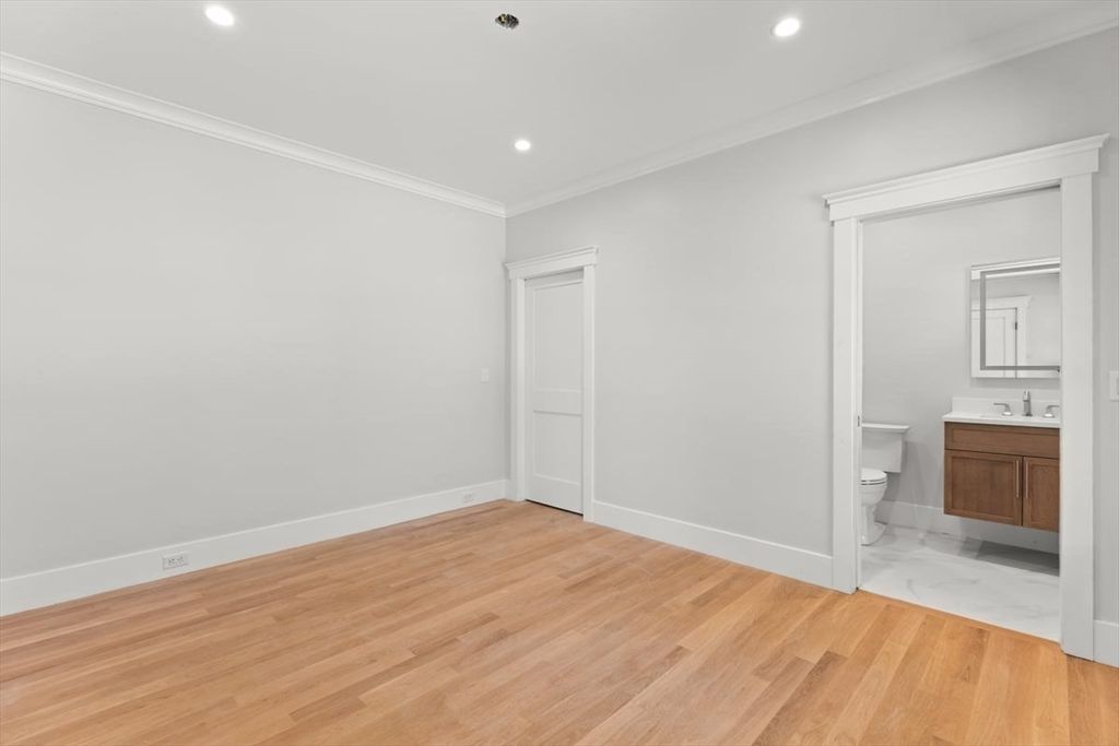 Bathroom, Empty room, Interior, Marble, Recessed Lighting, Wood Texture Flooring