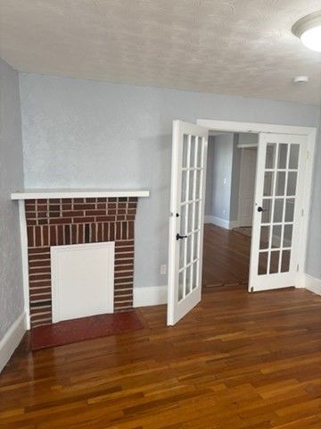 Empty room, Fireplace, Interior, Wood Texture Flooring