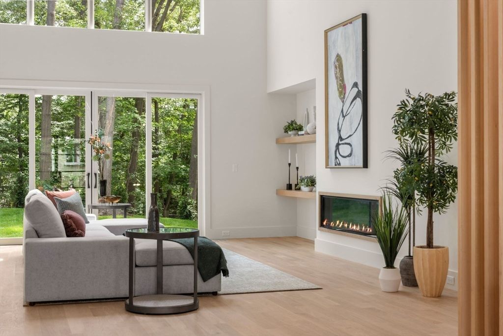 Fireplace, Interior, Wood Texture Flooring