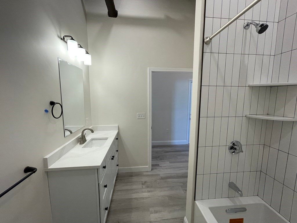Bathroom, Dual Sink Vanities, Interior, Wood Texture Flooring