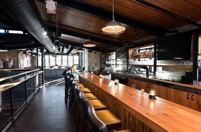 Interior, Pendant Lights, Stone Walls, Wooden Ceilings