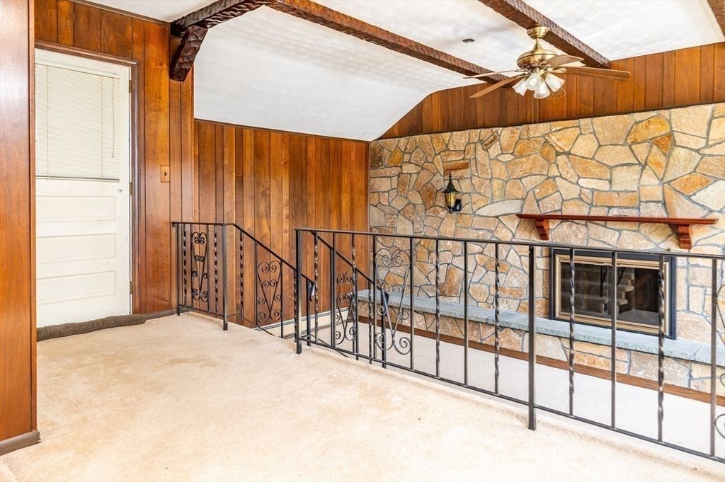 Fireplace, Interior, Stone Walls, Wooden Walls
