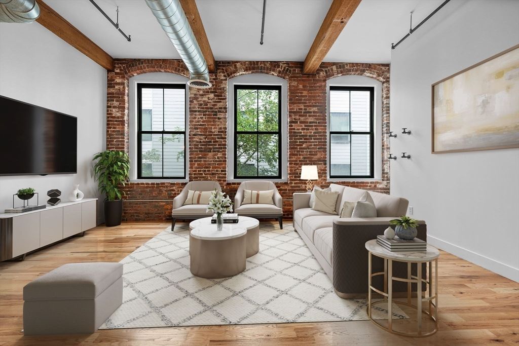 Interior, Living room, Stone Walls, Wooden Beams, Wood Texture Flooring