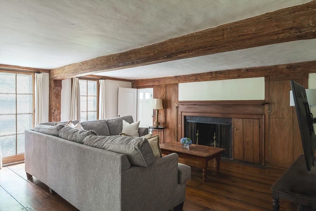 Fireplace, Interior, Living room, Wooden Beams, Wood Texture Flooring, Wooden Walls