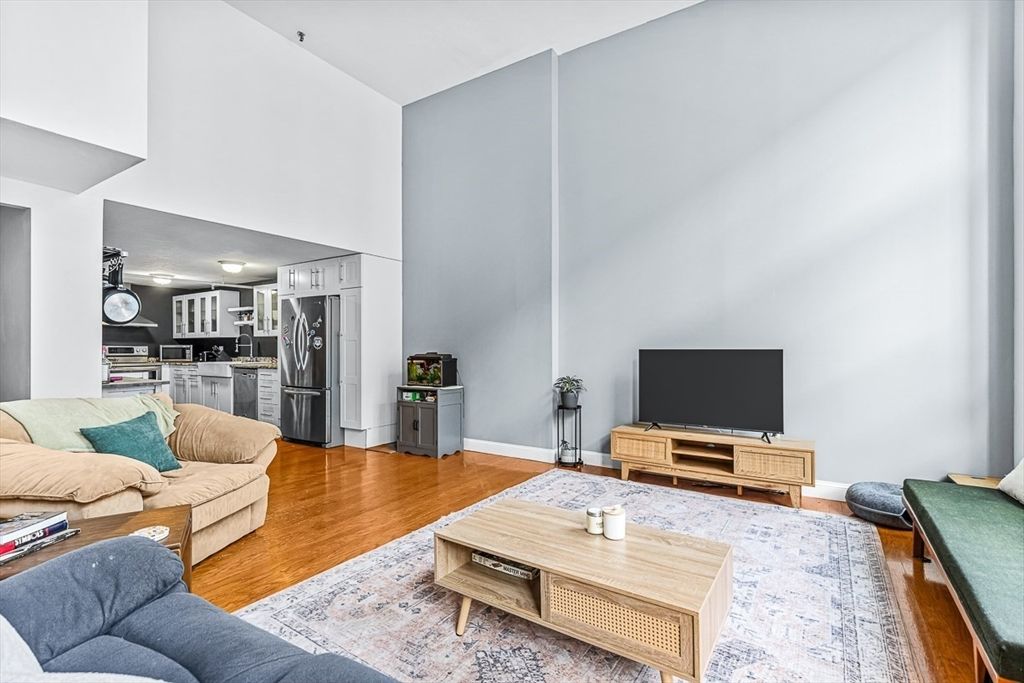 Interior, Kitchen, Living room, Stainless Steel Appliances, Wood Texture Flooring
