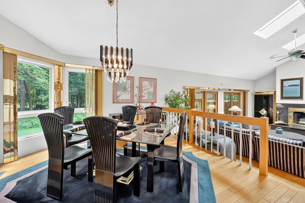 Chandelier, Dining room, Interior, Wood Texture Flooring