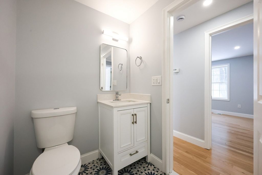 Bathroom, Interior, Recessed Lighting, Wood Texture Flooring