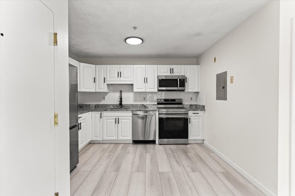 Interior, Kitchen, Stainless Steel Appliances, Wood Texture Flooring