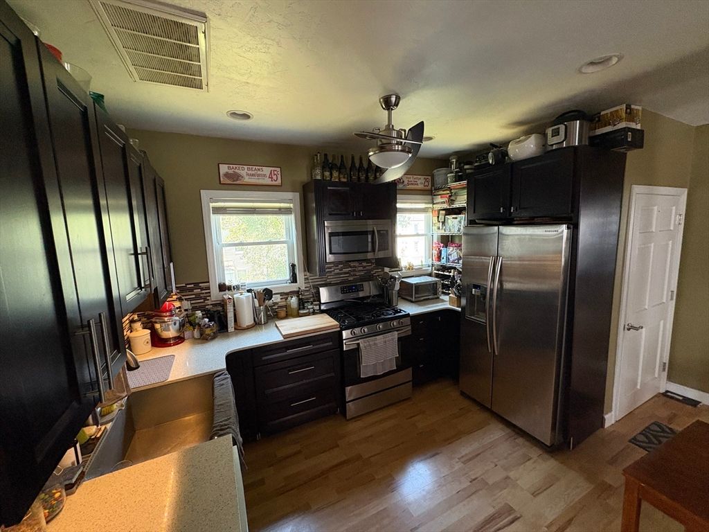 Interior, Kitchen, Stainless Steel Appliances, Wood Texture Flooring