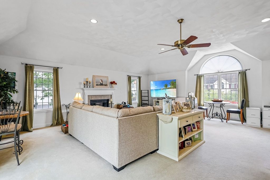 Fireplace, Interior, Living room, Recessed Lighting