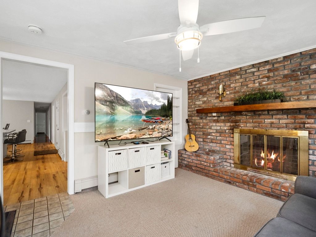Fireplace, Interior, Stone Walls, Wood Texture Flooring