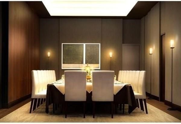 Dining room, Interior, Wood Texture Flooring, Wooden Walls