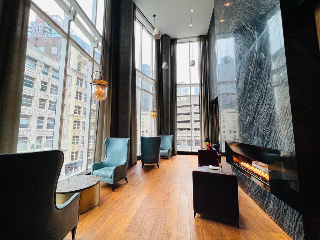 Fireplace, Interior, Pendant Lights, Recessed Lighting, Wood Texture Flooring