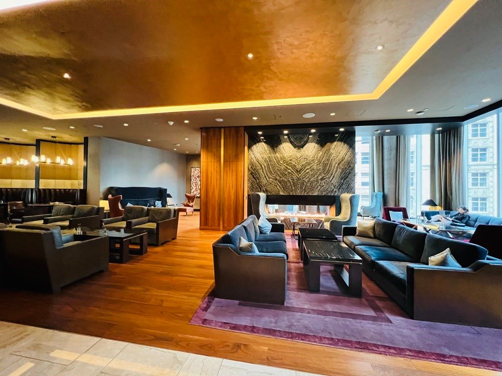 Fireplace, Interior, Living room, Pendant Lights, Recessed Lighting, Wood Texture Flooring