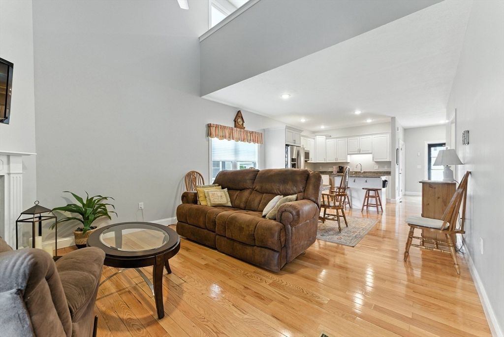 Interior, Kitchen, Living room, Recessed Lighting, Stainless Steel Appliances, Wood Texture Flooring