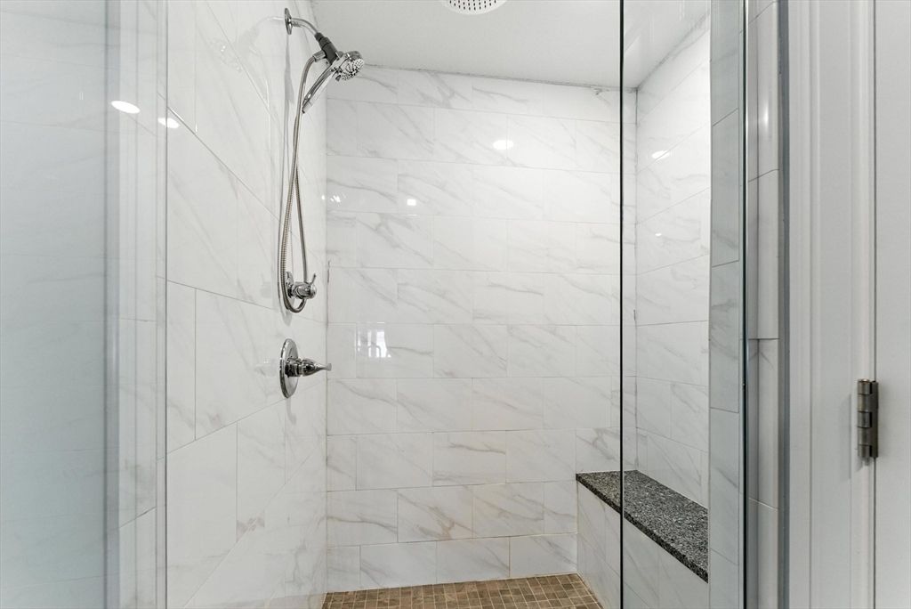 Bathroom, Glass Shower, Interior, Marble Walls