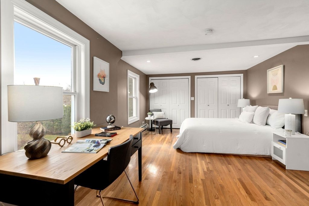 Bedroom, Home Office, Interior, Recessed Lighting, Wood Texture Flooring