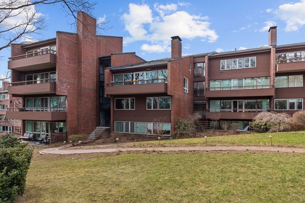 Backyard, Exterior, Facade, Brick Facade, Condo Building