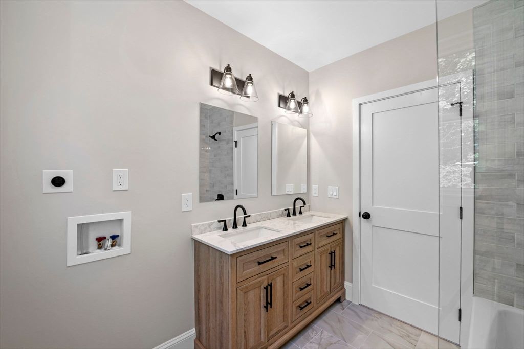 Bathroom, Dual Sink Vanities, Glass Shower, Interior