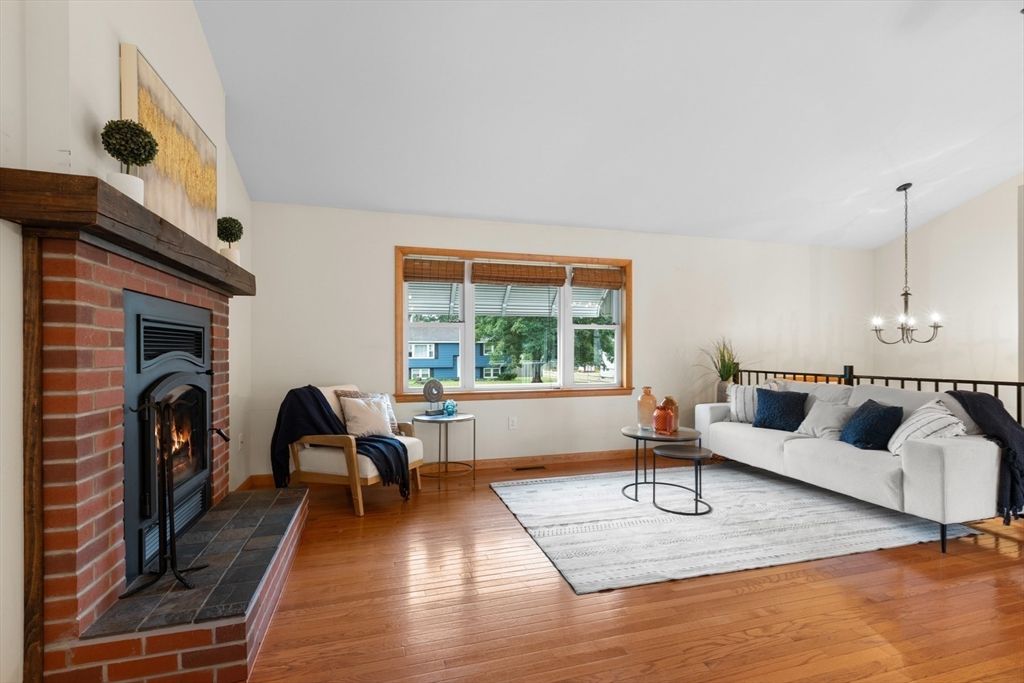 Chandelier, Fireplace, Interior, Living room, Wood Texture Flooring