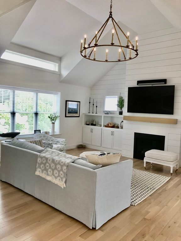 Chandelier, Fireplace, Interior, Living room, Wood Texture Flooring