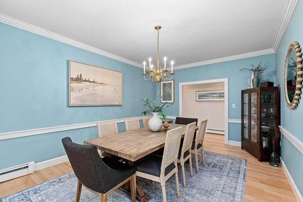 Chandelier, Dining room, Interior, Wood Texture Flooring
