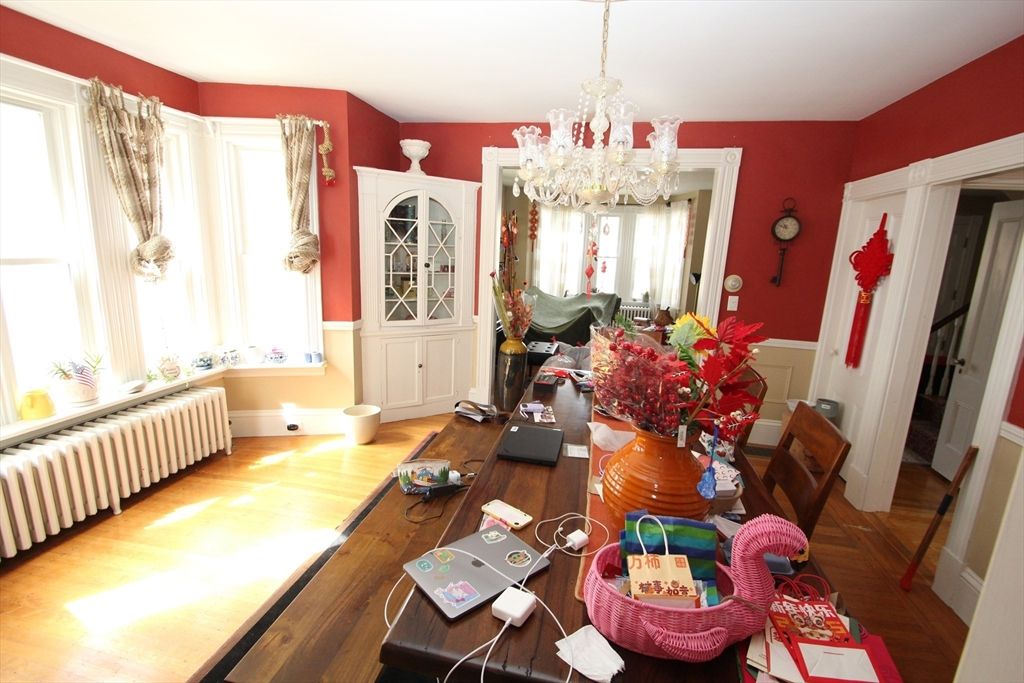 Chandelier, Dining room, Interior, Wood Texture Flooring