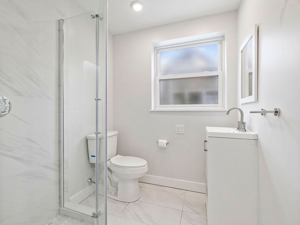 Bathroom, Glass Shower, Interior, Marble, Recessed Lighting