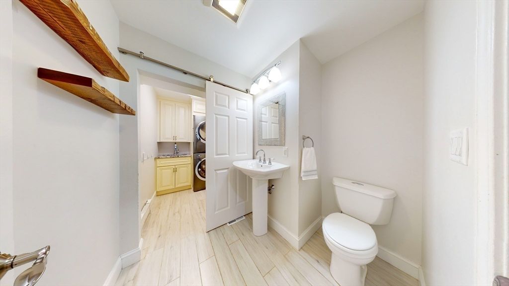 Bathroom, Dual Sink Vanities, Interior, Wood Texture Flooring
