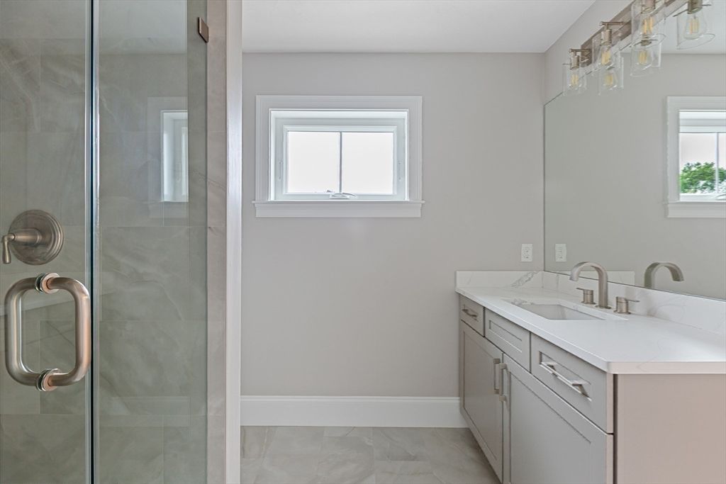 Bathroom, Dual Sink Vanities, Glass Shower, Interior