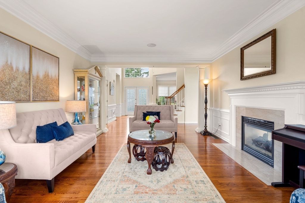 Fireplace, Interior, Living room, Wood Texture Flooring