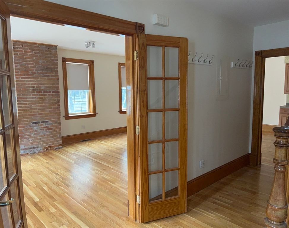 Empty room, Interior, Stone Walls, Wood Texture Flooring