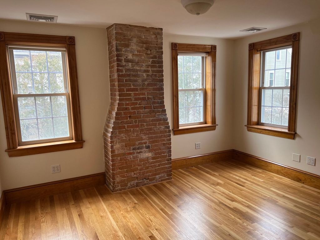 Empty room, Interior, Stone Walls, Wood Texture Flooring