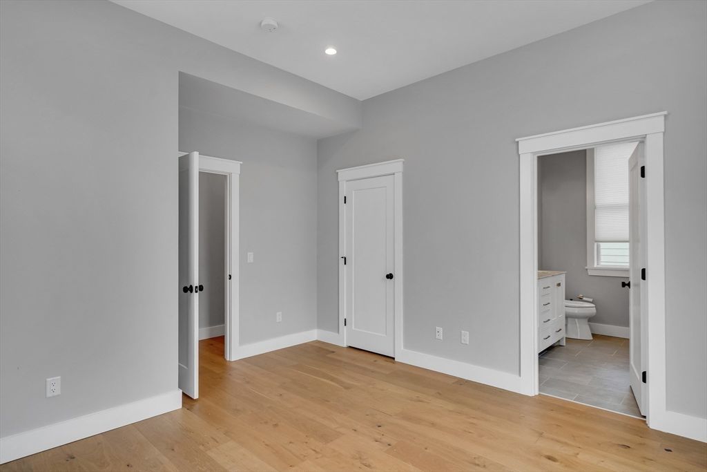 Bathroom, Empty room, Interior, Recessed Lighting, Wood Texture Flooring