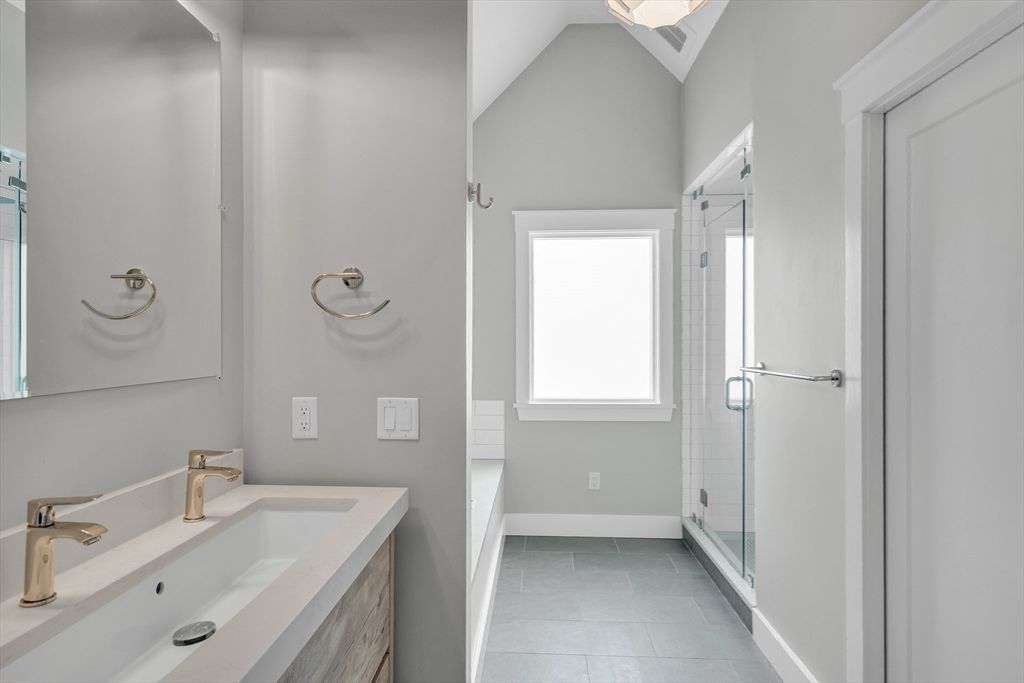Bathroom, Dual Sink Vanities, Glass Shower, Interior