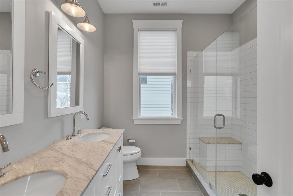 Bathroom, Dual Sink Vanities, Glass Shower, Interior