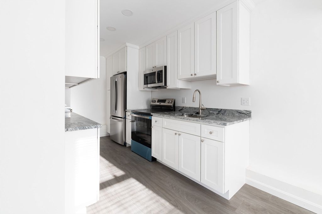 Interior, Kitchen, Stainless Steel Appliances, Wood Texture Flooring