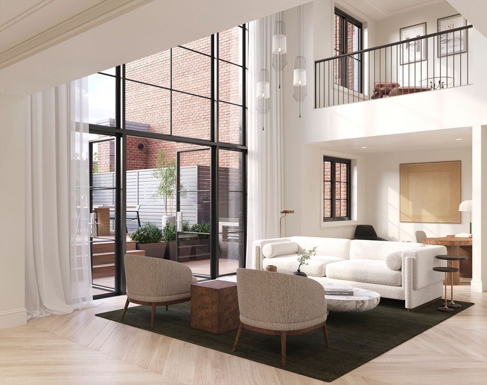 Interior, Living room, Pendant Lights, Wood Texture Flooring