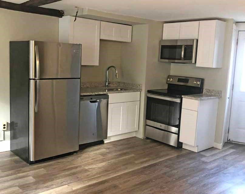 Interior, Kitchen, Stainless Steel Appliances, Wood Texture Flooring