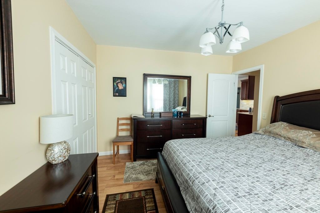 Bedroom, Chandelier, Interior, Wood Texture Flooring