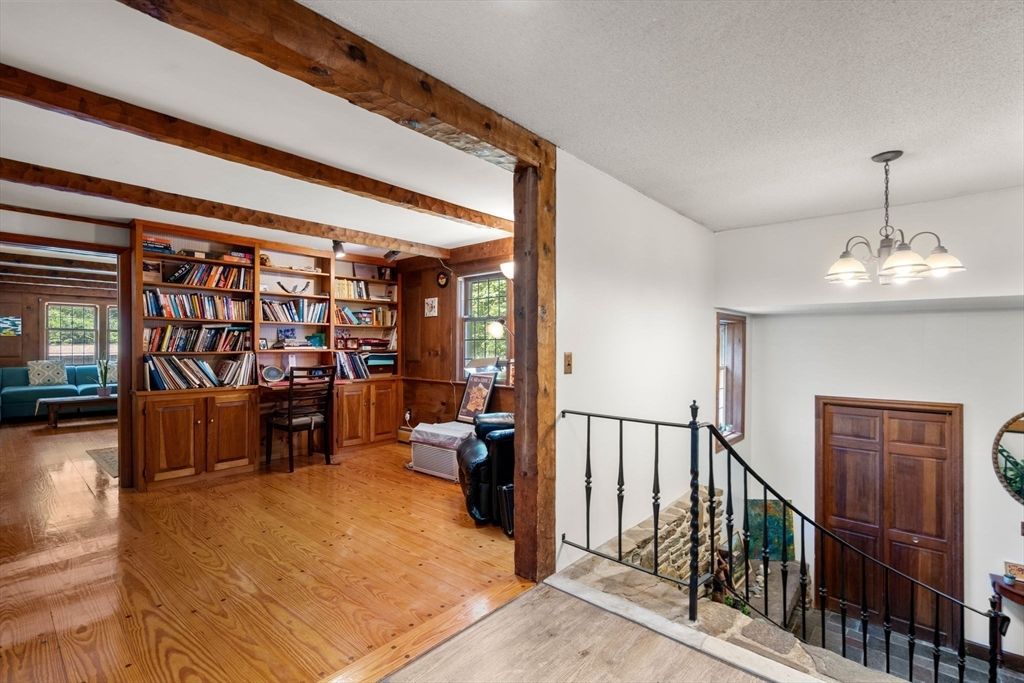 Chandelier, Interior, Pendant Lights, Wooden Beams, Wood Texture Flooring