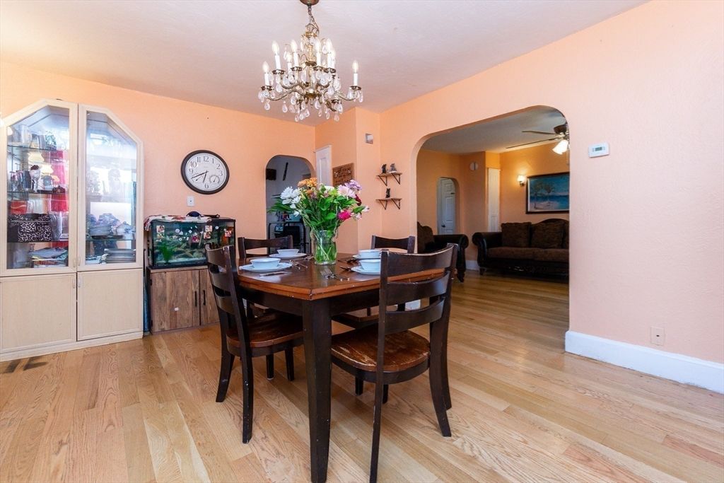 Chandelier, Dining room, Interior, Wood Texture Flooring