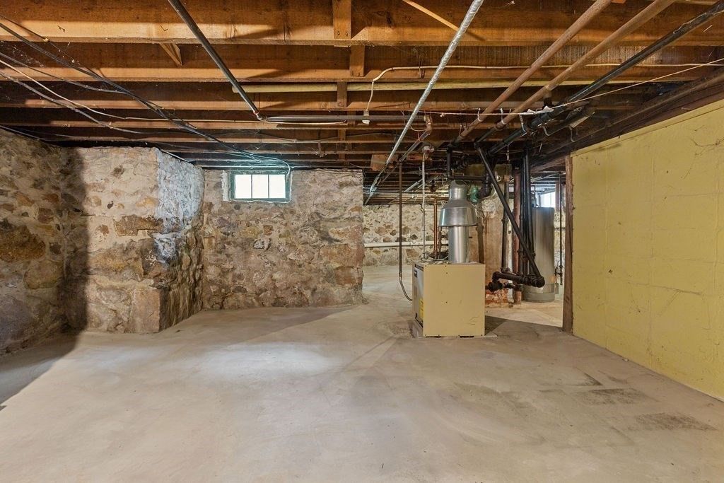 Interior, Stone Walls, Wooden Beams
