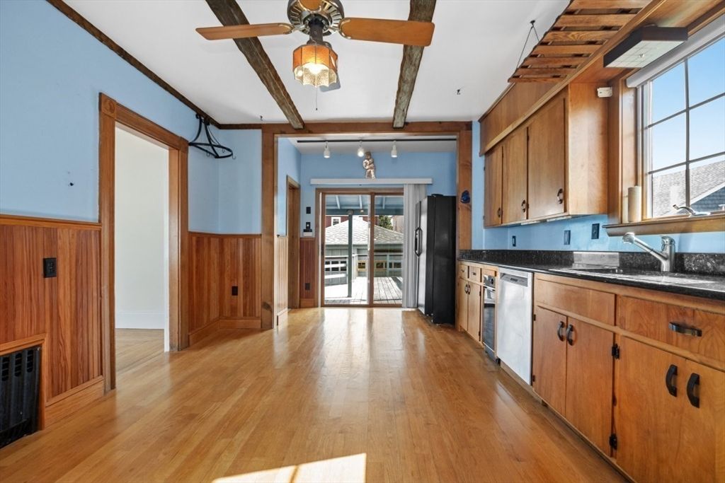 Interior, Kitchen, Wooden Beams, Wood Texture Flooring