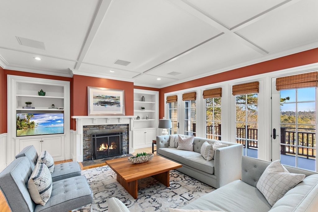 Fireplace, Interior, Living room, Recessed Lighting