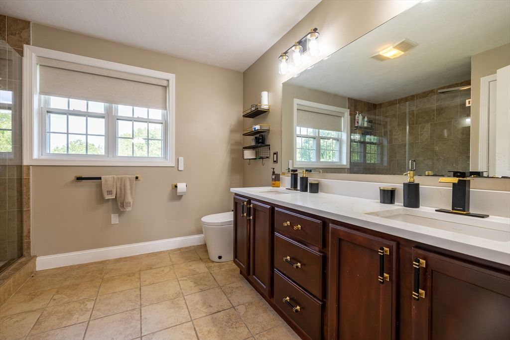 Bathroom, Dual Sink Vanities, Glass Shower, Interior