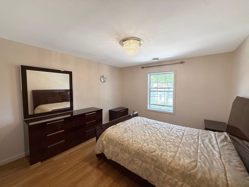 Bedroom, Chandelier, Interior, Wood Texture Flooring