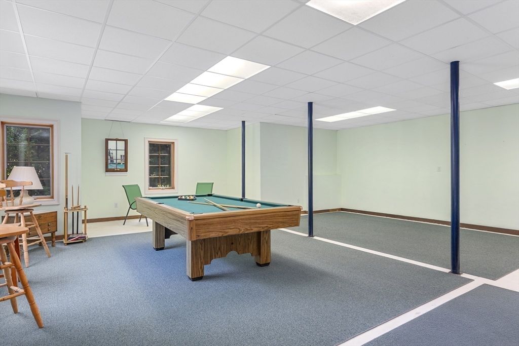 Billiard Table, Game Room, Interior, Recessed Lighting